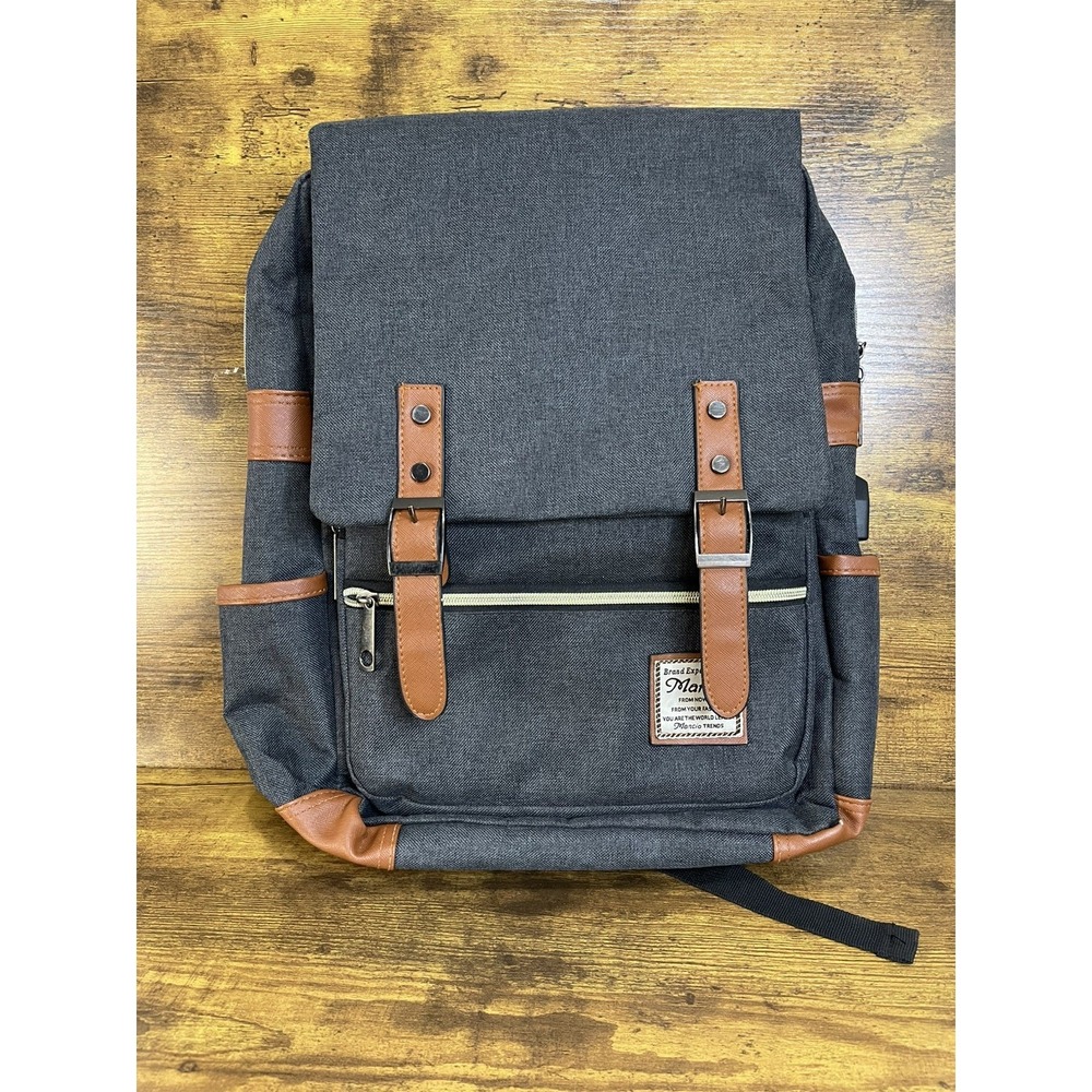 Mancio Vintage Laptop Backpack with USB Charging Port
